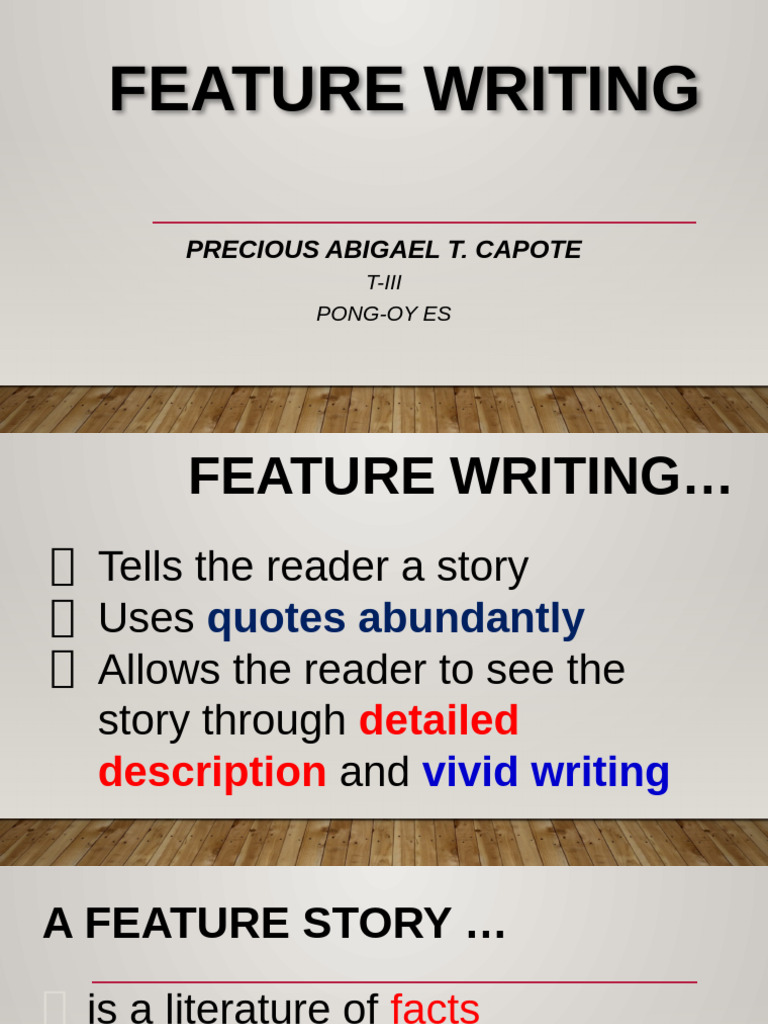 Understanding Feature Writing Essentials | PDF
