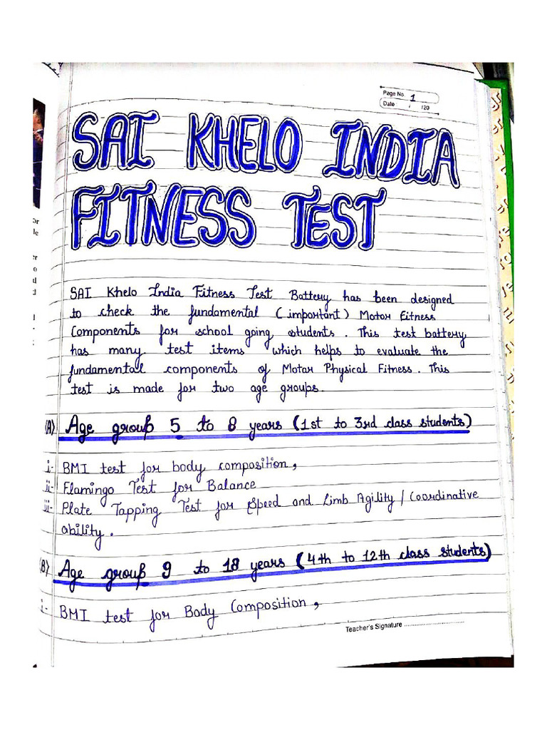 Sai Khelo India Fitness Test | PDF