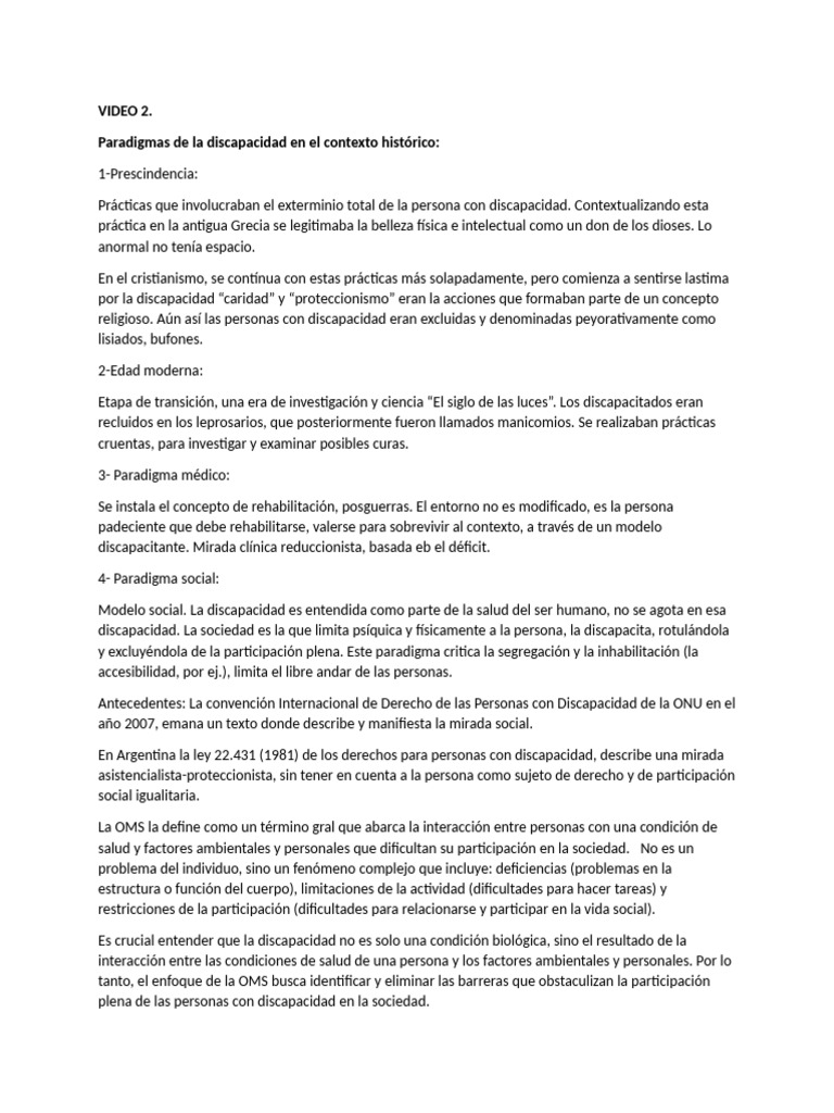Paradigmas de la Discapacidad y Proyecto de Vida | PDF | Invalidez ...