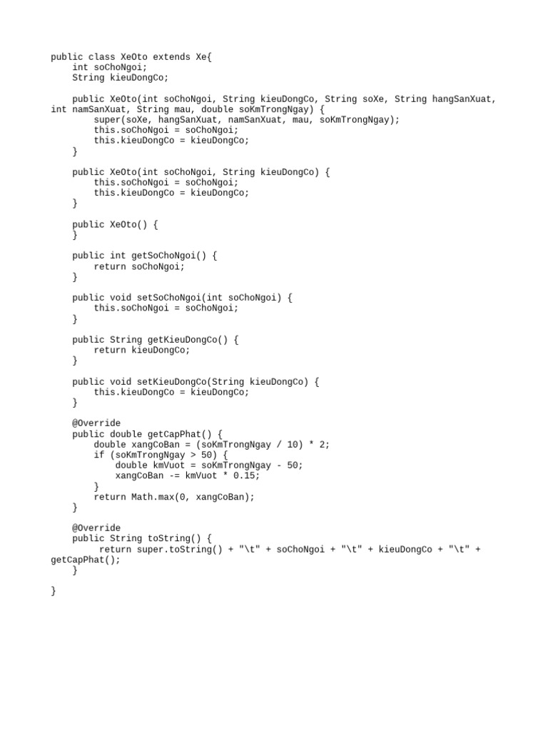 XeOto Class Implementation in Java | PDF