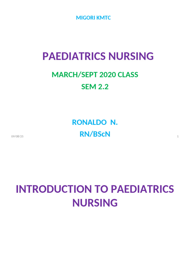 Introduction To Peads-1 | PDF | Pediatrics | Infant Mortality