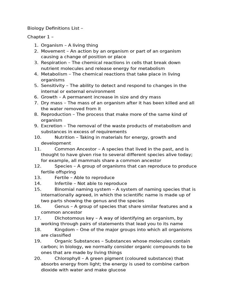 Essential Biology Terms Explained | PDF | Atrium (Heart) | Heart