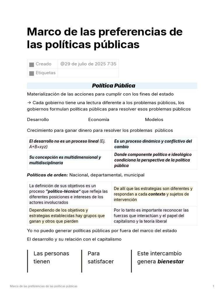 Marco de Preferencias en Políticas Públicas | PDF | Neoliberalismo ...