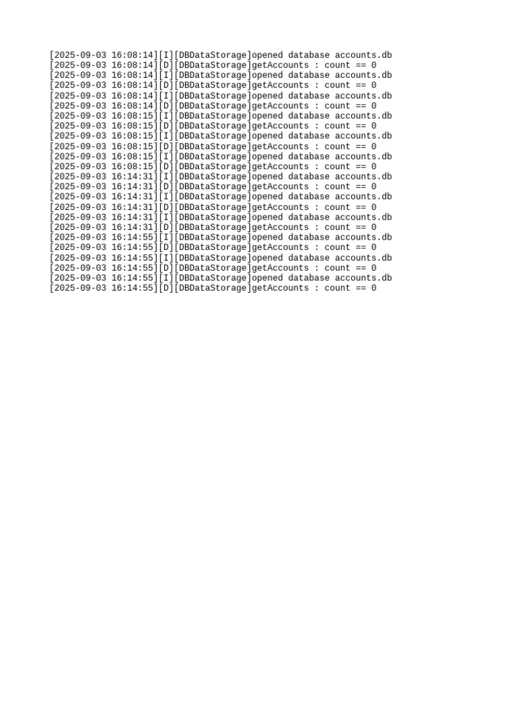 Database Access Log: No Accounts Found | PDF