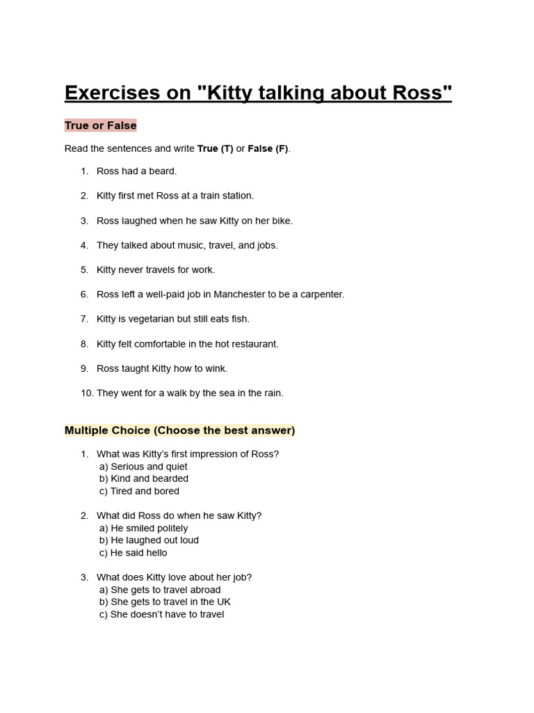 Exercises On - Kitty Talking About Ross | PDF | Chess Theory | Chess