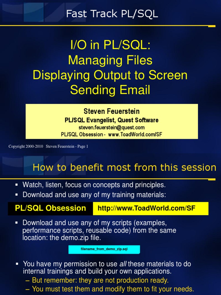 Io In Plsql Oracle Database Pl Sql
