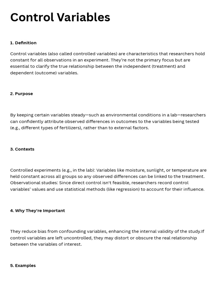 Control Variables - 20250827 - 150158 - 0000 | PDF | Experiment ...