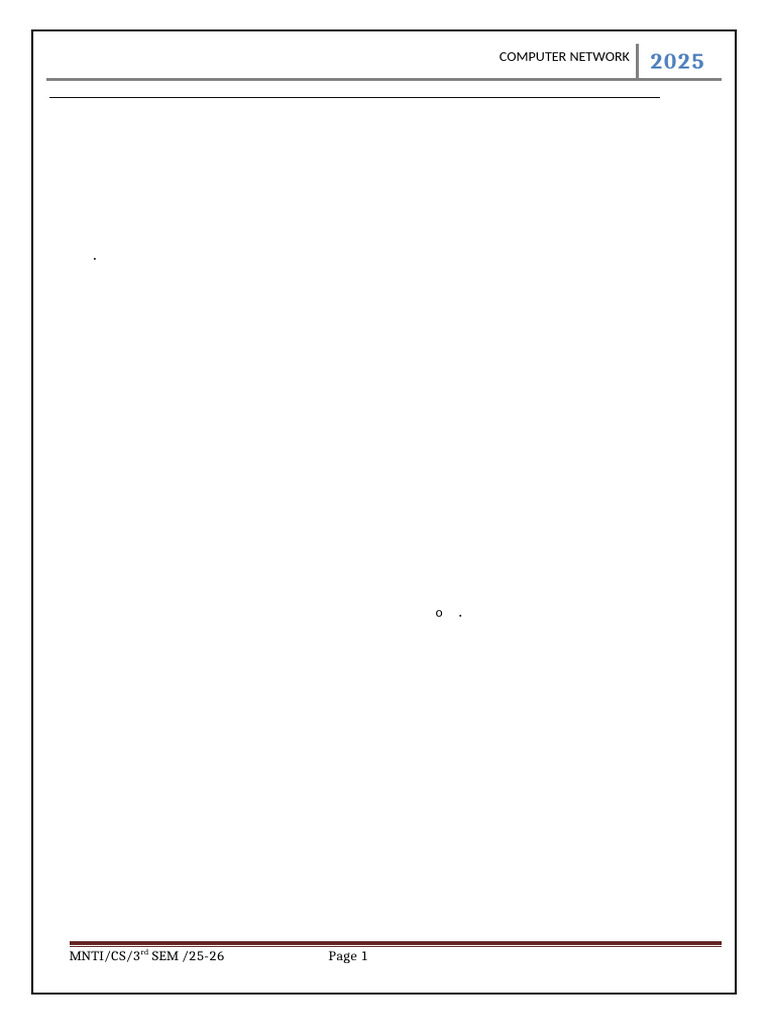 CN Format for Computer Network 2025 | PDF
