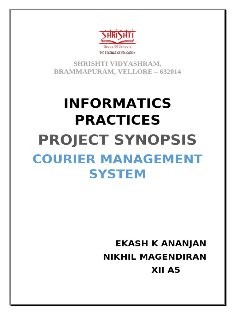 Courier Management System Project | PDF | Computer Programming ...