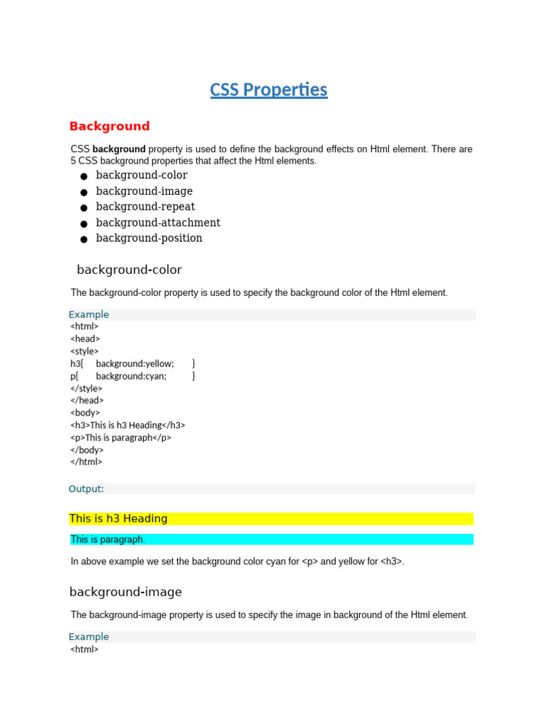 Essential CSS Properties Explained | PDF | Html Element | Text