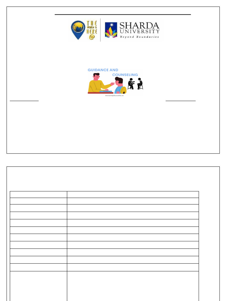 Guidance and Counselling Lesson Plan | PDF | Psychotherapy | Evaluation