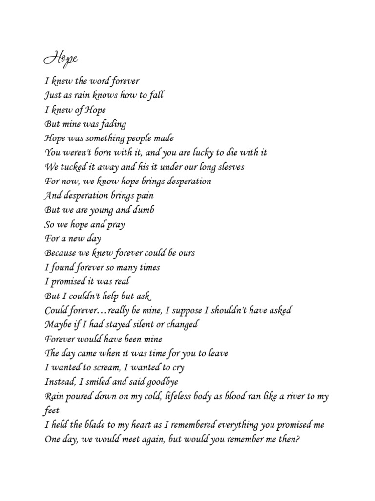The Fragility of Hope and Forever | PDF
