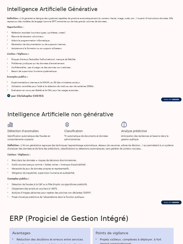 Guide sur l'IA et outils numériques publics | PDF | Intelligence ...