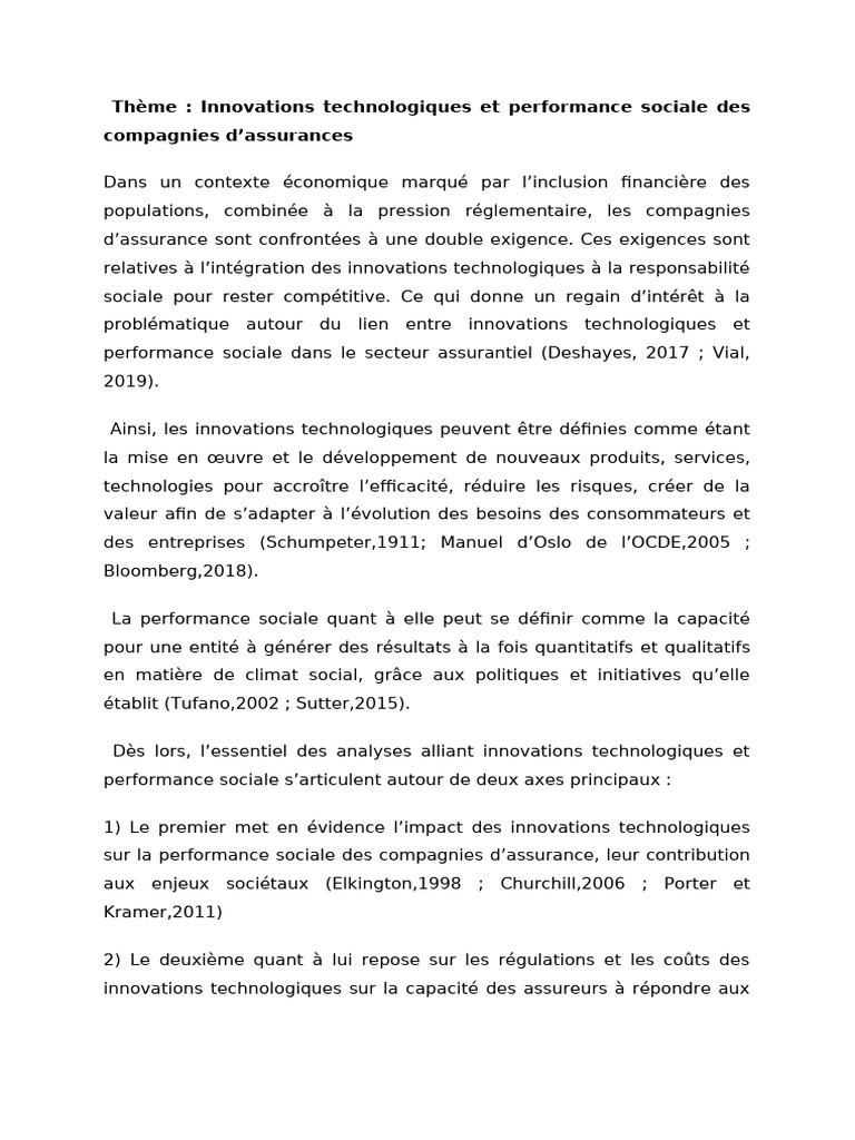 Innovations technologiques en assurance sociale | PDF | Innovation ...