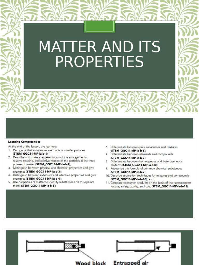 Matter and Its Properties | PDF | Mixture | Chemical Substances