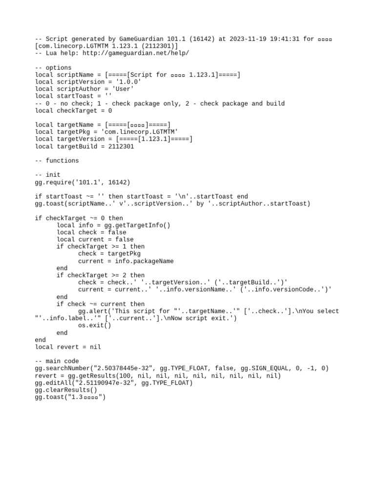 ツムツム Script for GameGuardian 1.123.1 | PDF