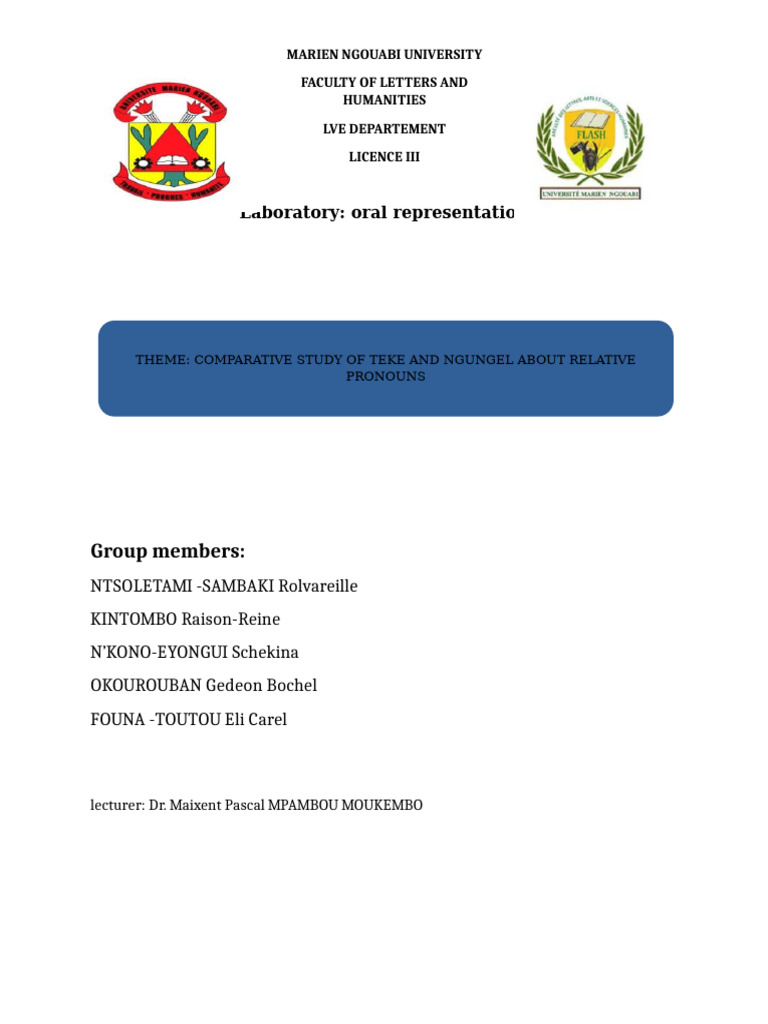Marien Ngouabi University Labo Kitombo | PDF | Grammatical Number | Plural