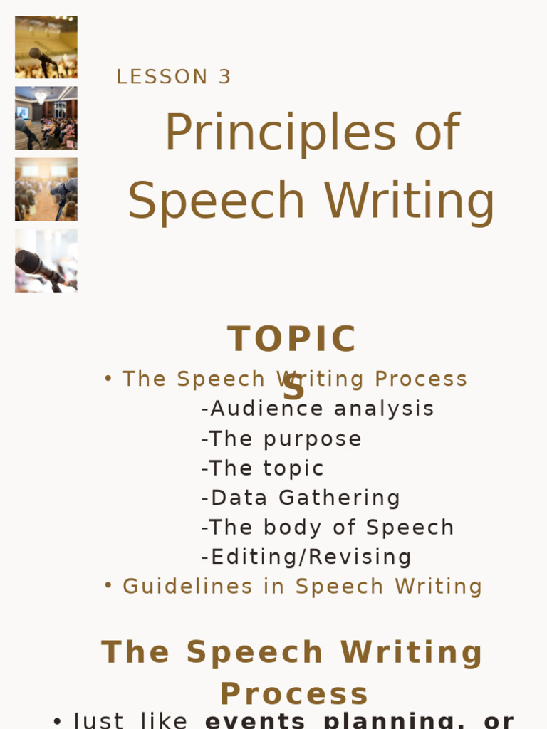 Speech Writing Process Essentials | PDF | Linguistics | Human Communication