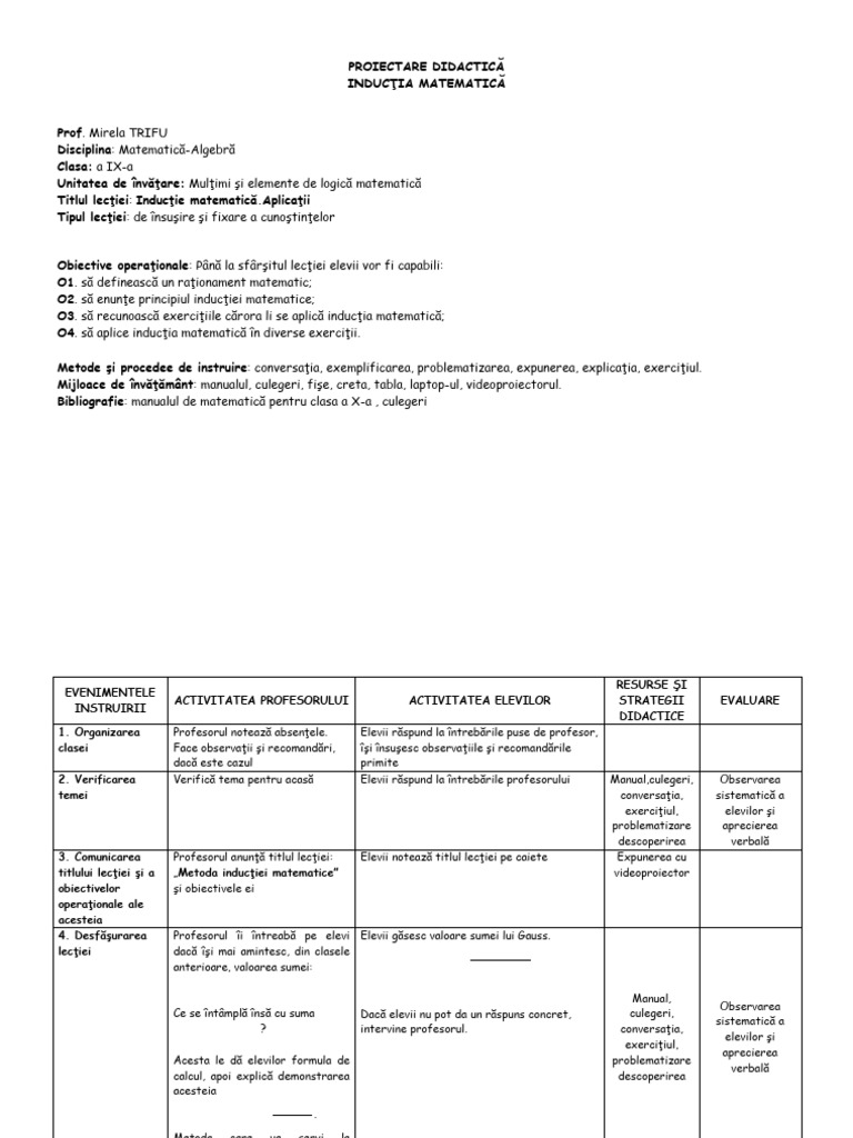 Inductie Matematica | PDF