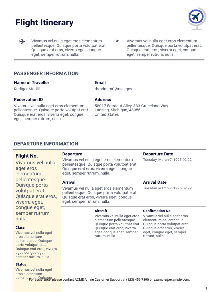 Flight Itinerary | PDF