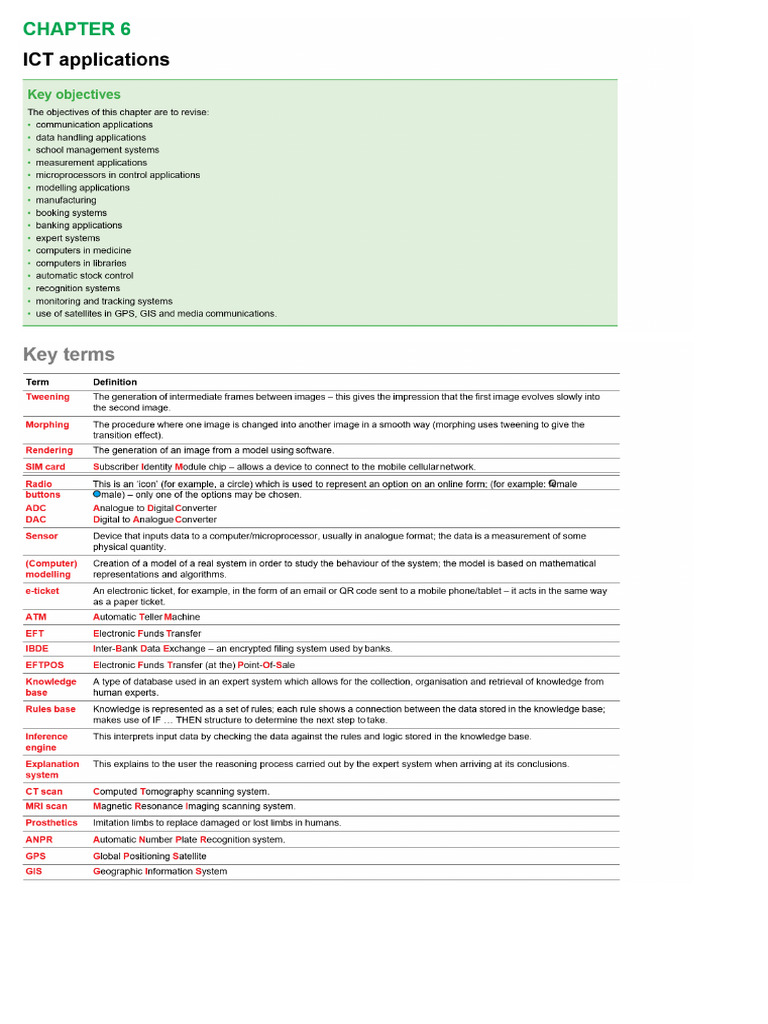 Unit 6 - ICT Applications | PDF