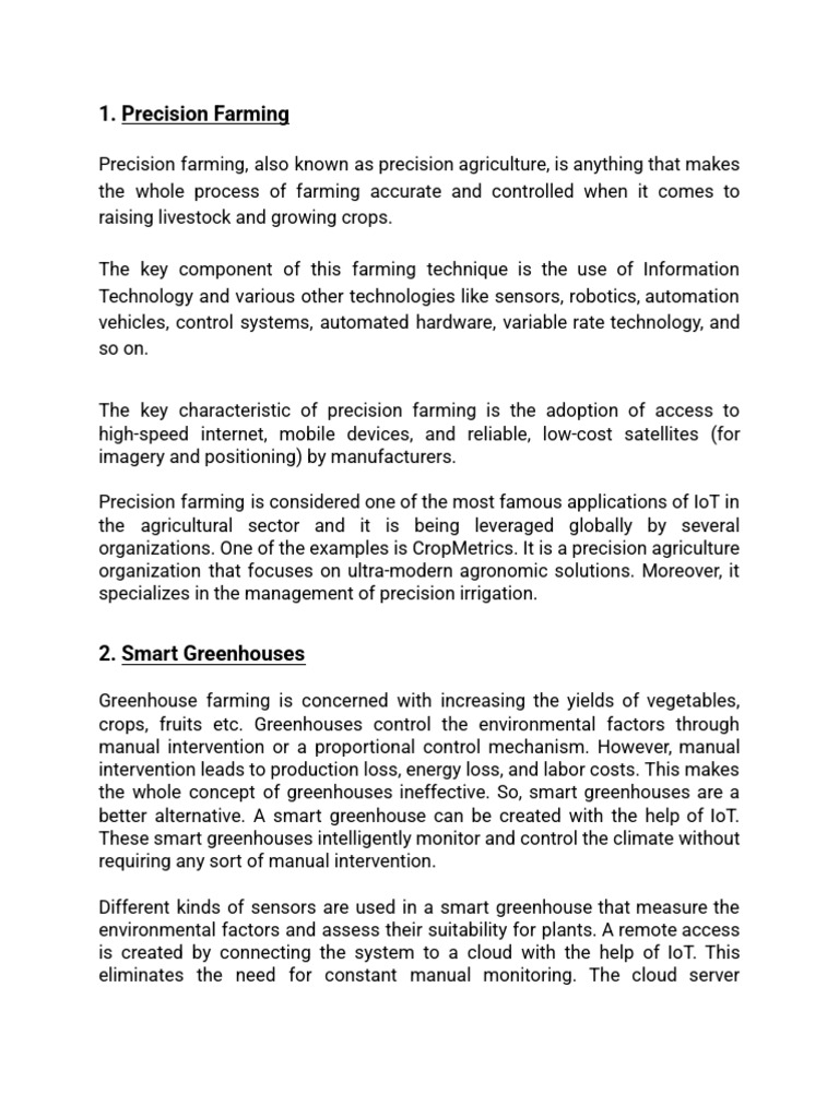 Innovations in Precision Agriculture | PDF | Agriculture | Internet Of ...