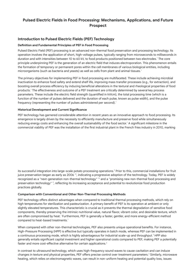 Pulsed Electric Fields in Food Processing | PDF | Food Preservation ...