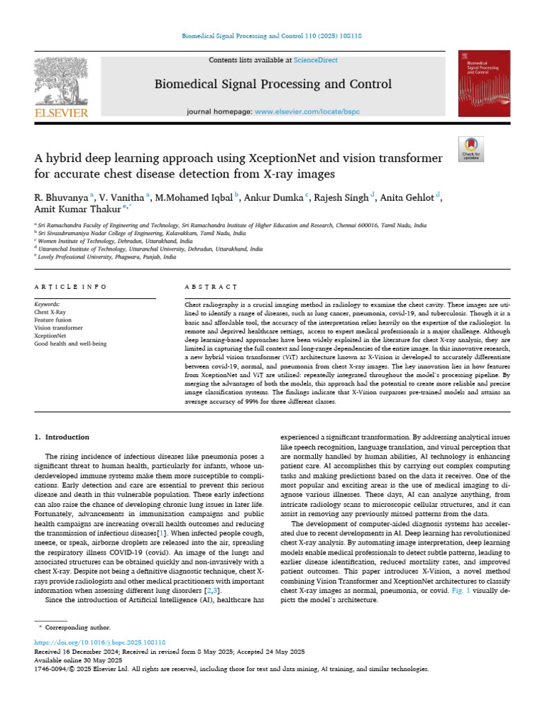 Hybrid Deep Learning for Chest X-Ray Analysis | PDF | Machine Learning ...