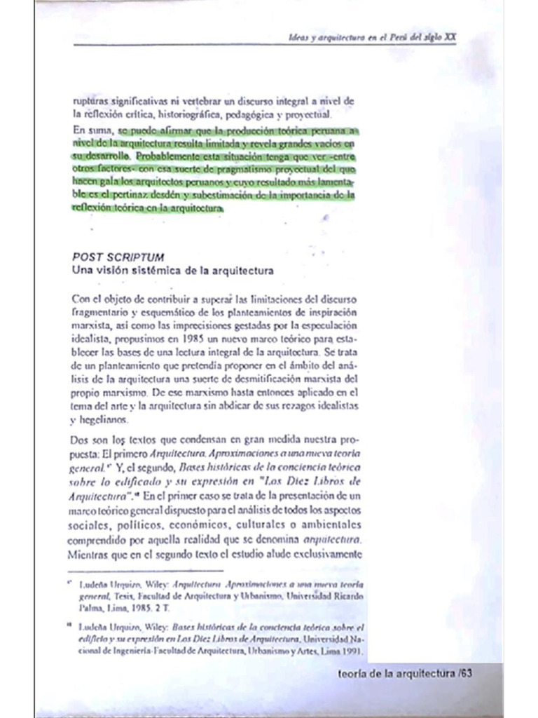 Ludeña - Post Scriptum Ideas y Arq Peru S XX | PDF