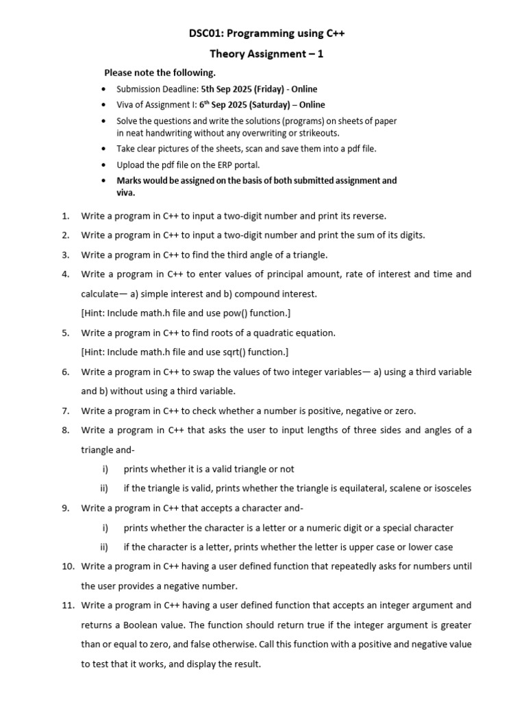 C++ Programming Assignment Guide | PDF | Numbers | Function (Mathematics)