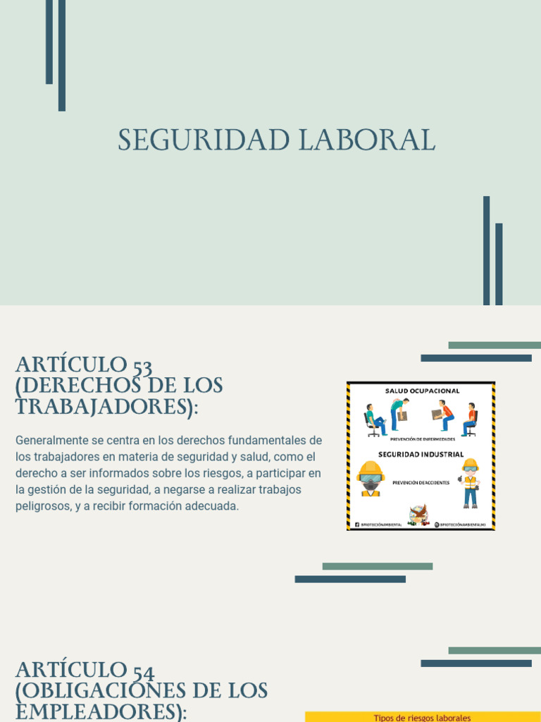 Derechos y Obligaciones en Seguridad Laboral | PDF | Seguridad y salud ...