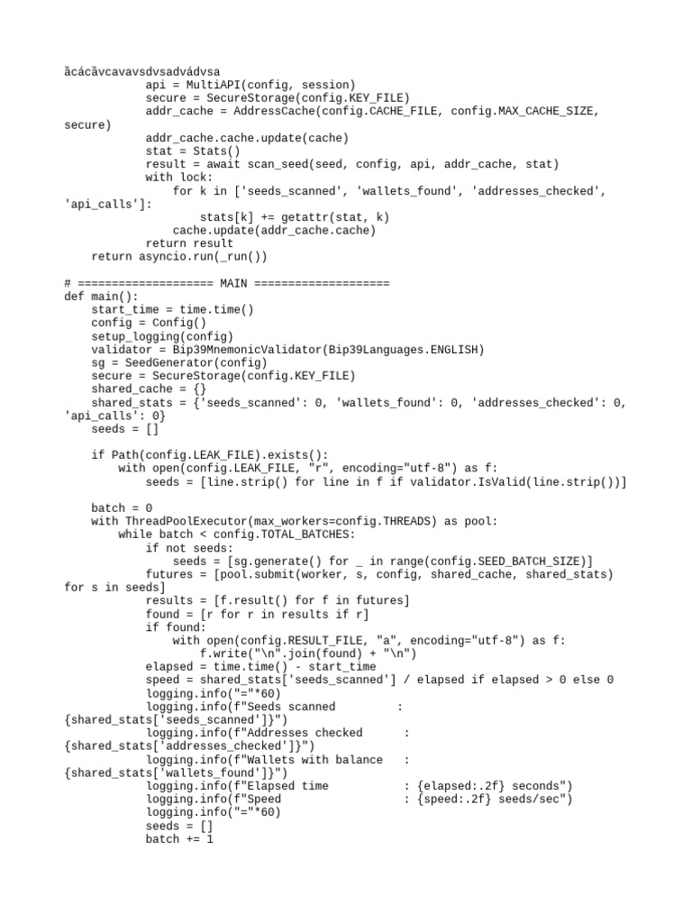 Seed Scanning and Wallet Detection Script | PDF | Computer Architecture ...