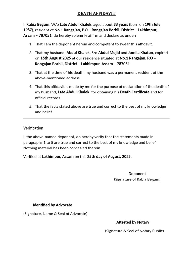 Abdul Rohim Affidavit | PDF