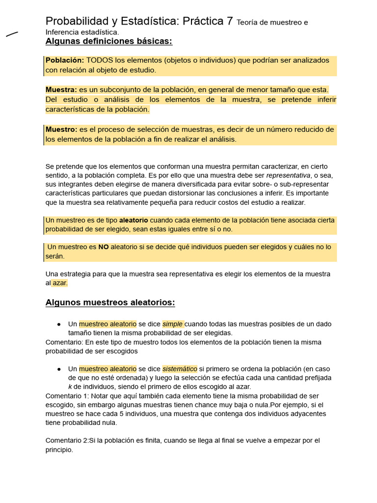 TP 07 Proba Primera Parte | PDF | Muestreo (Estadísticas) | Media