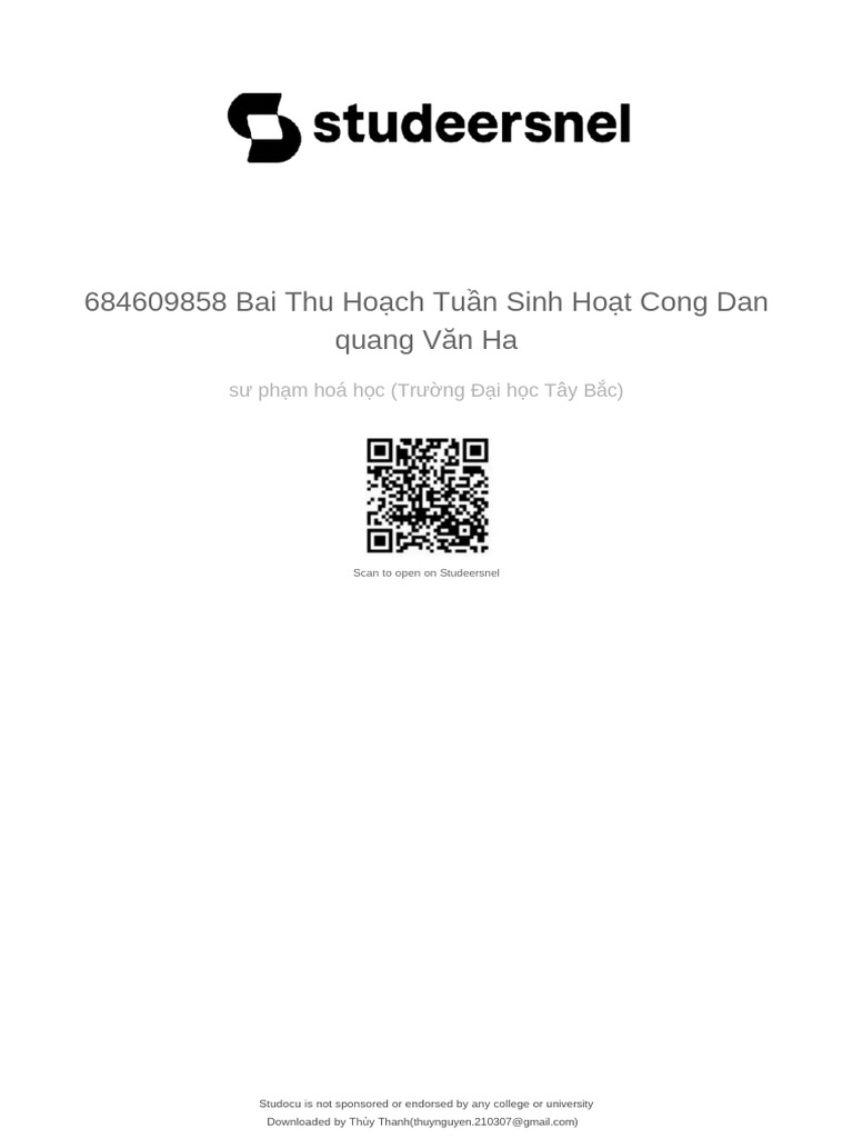 Bai Thu Hoach Sinh Hoat Cong Dan | PDF