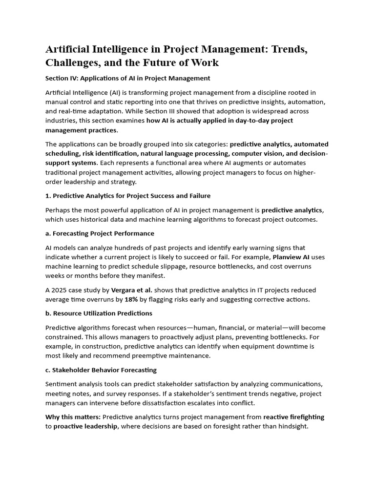 Artificial Intelligence in Project Management - Trends, Challenges, and ...
