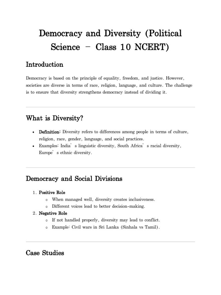 Democracy & Diversity | PDF