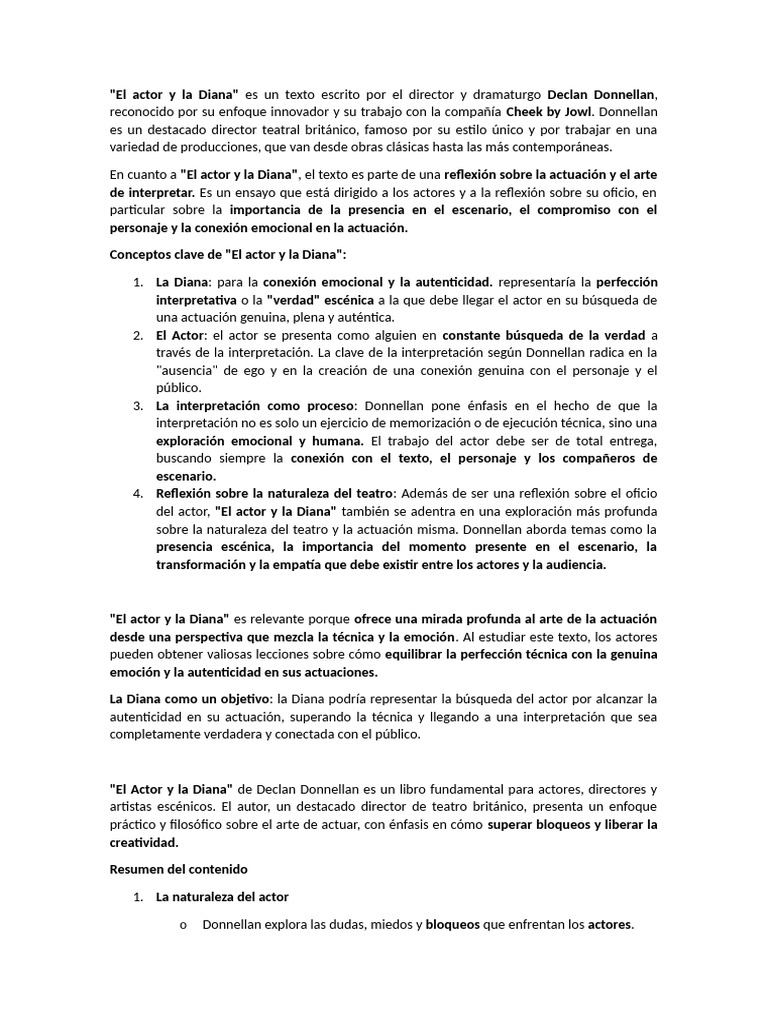 Reflexiones sobre Actuación y Diana | PDF | Interino | Las emociones