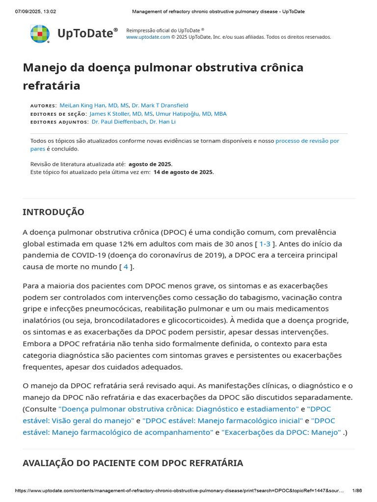 Management of Refractory Chronic Obstructive Pulmonary Disease ...