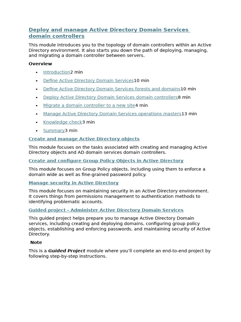1-Deploy and Manage Active Directory Domain Services Domain Controllers ...