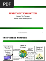 Investment Evaluation: Professor Tim Thompson Kellogg School of Management