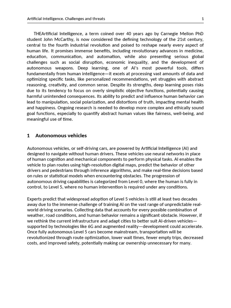 AI Challenges and Threats Overview | PDF | Artificial Intelligence ...