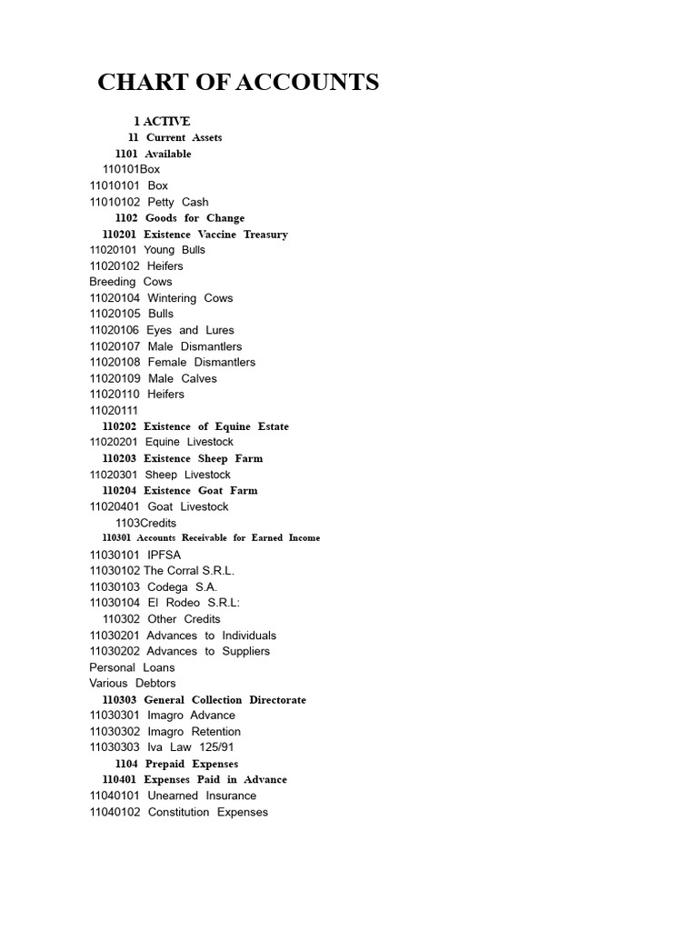 Comprehensive Chart of Accounts Guide | PDF | Expense | Depreciation