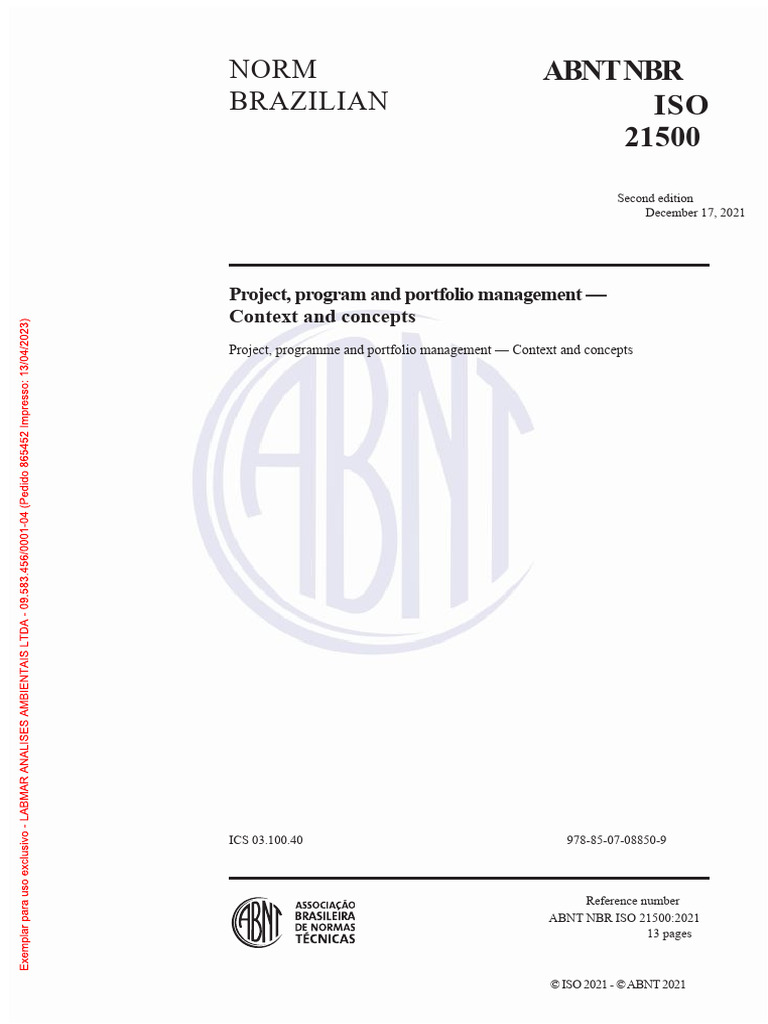 ISO 21500:2021 Overview and Concepts | PDF | Governance | Project ...