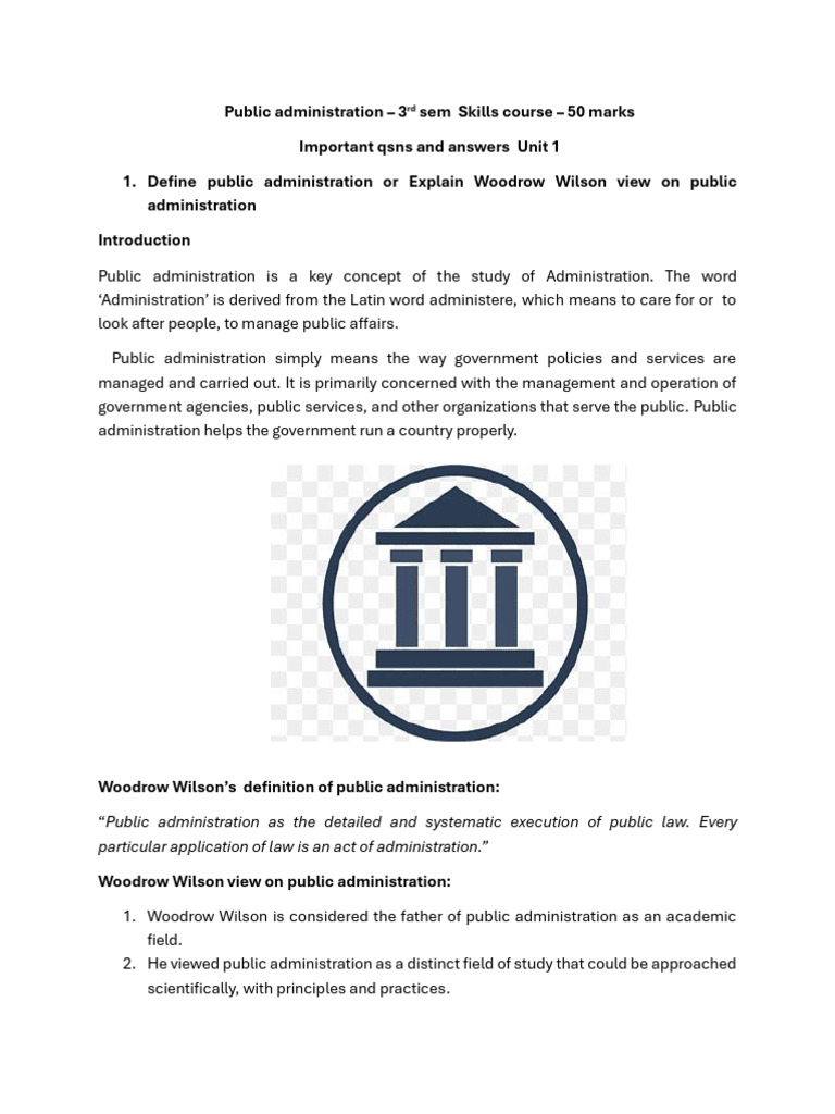 Public Administration Overview and Key Concepts | PDF | Public ...