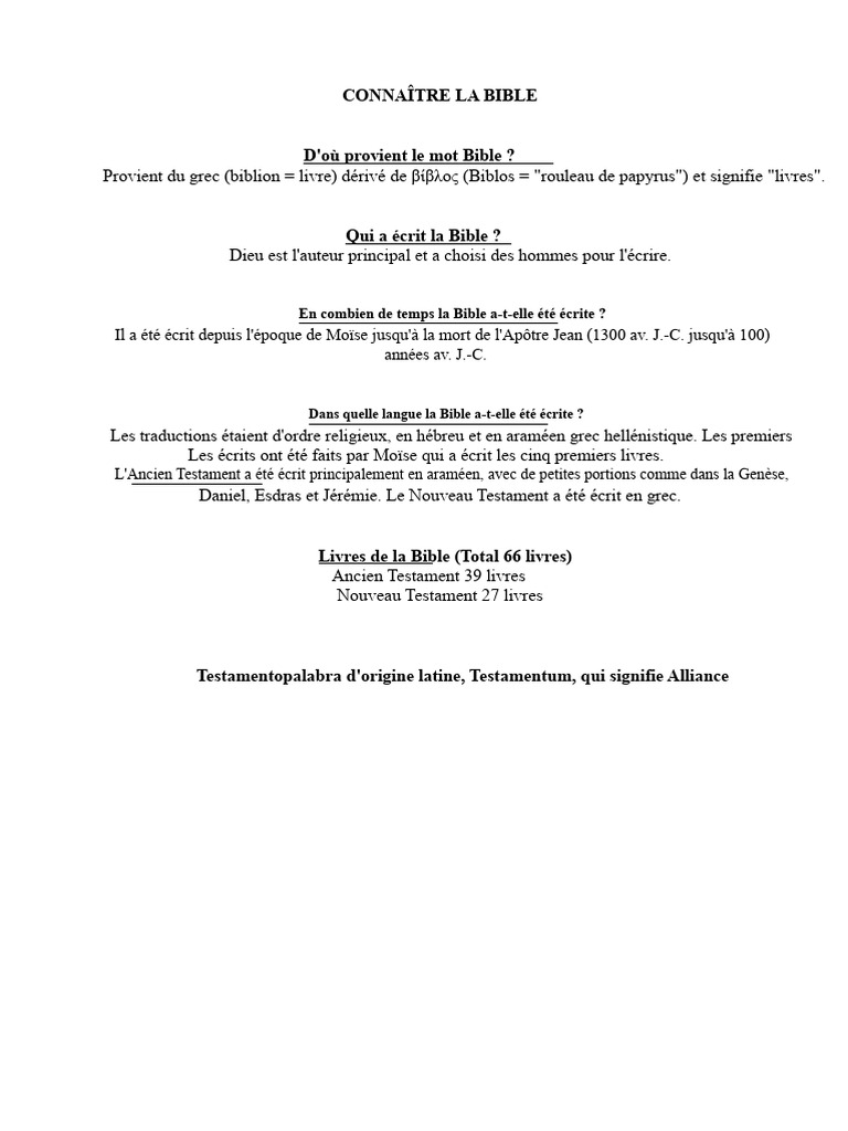 Comprendre les Livres de la Bible | PDF | Torah | David