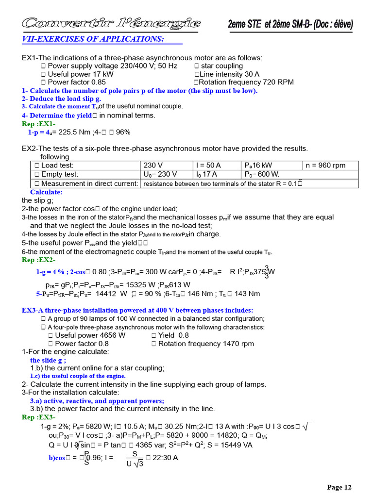 Function Convert Asynchronous Motor Exercises Solved | PDF | Electric ...