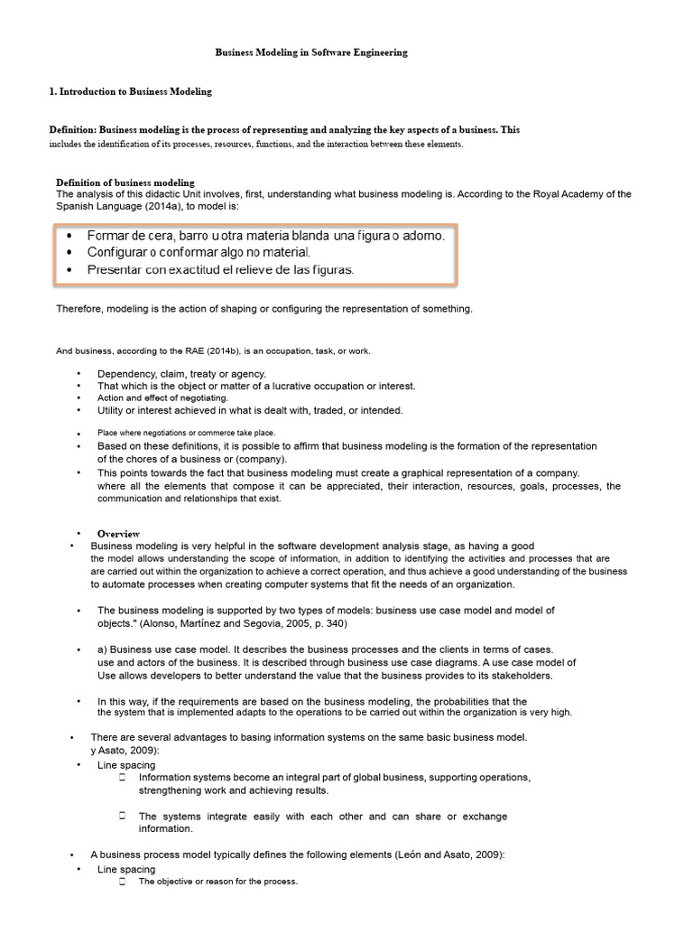 Business Modeling in Software Engineering | PDF | Unified Modeling ...