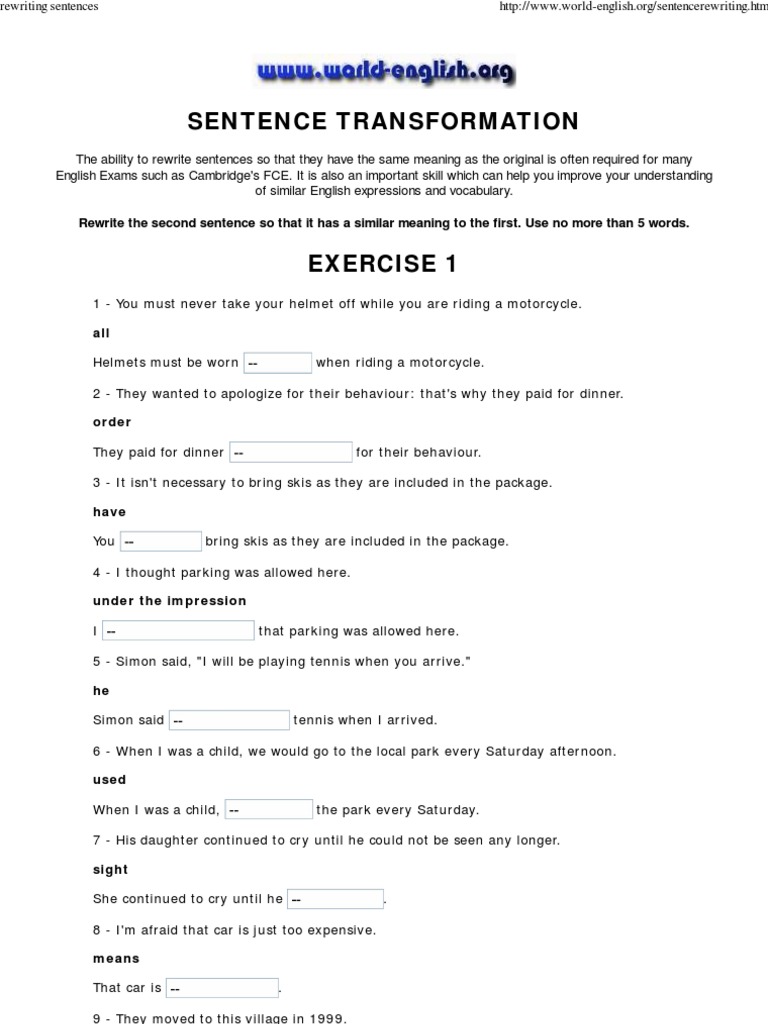 Worksheets Rewriting Wordy Sentences Pdf