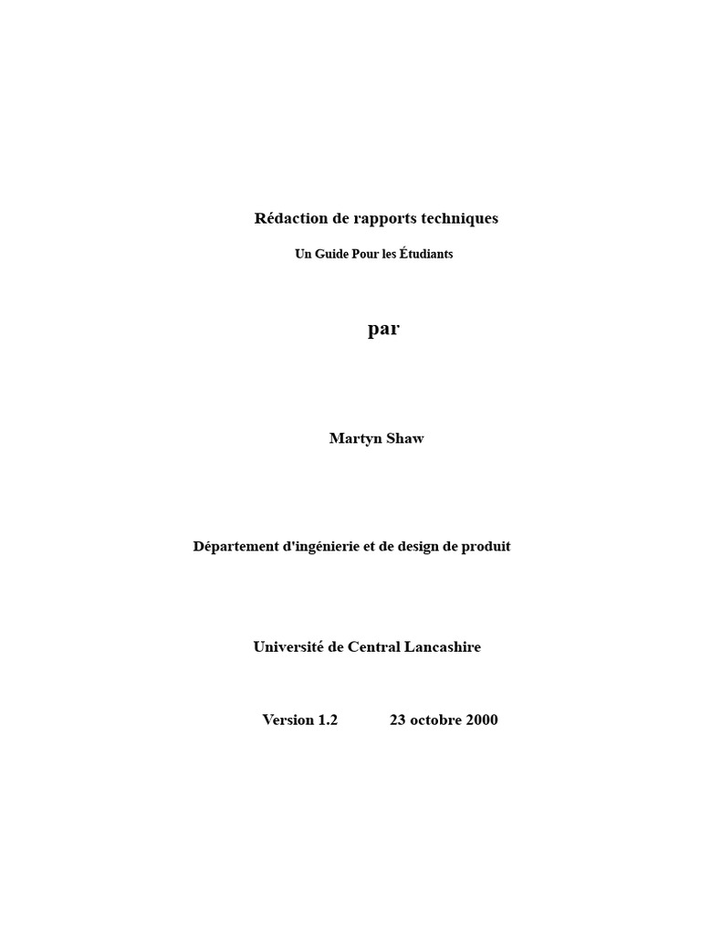 Guide de rédaction de rapports techniques | PDF | Mise en page ...
